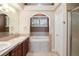 Bathroom features double vanity, large soaking tub and plenty of light at 7370 S Catawba Way, Aurora, CO 80016