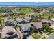 An aerial view of a house in a neighborhood, near a golf course at 26764 E Canyon Ave, Aurora, CO 80016