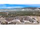 Aerial shot highlighting property's extensive greenery and breathtaking mountain backdrop at 4415 Echo Ct, Larkspur, CO 80118