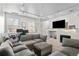 Inviting living room with a fireplace and a neutral color palette at 4100 Albion St # 314, Denver, CO 80216