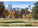 Scenic park view showcasing the Denver skyline and walking path at 4100 Albion St # 314, Denver, CO 80216