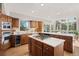 Spacious kitchen with stainless steel appliances, a center island cooktop, and lots of counter space at 2386 Daisy Ln, Golden, CO 80401