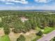 Property with home and barn, surrounded by forest. Scenic aerial perspective at 20125 Indi Dr, Monument, CO 80132