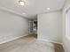 Bright bedroom features neutral paint, carpet, recessed lights, and an open door way at 20125 Indi Dr, Monument, CO 80132