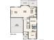 Layout of the main level, featuring a great room, dining, kitchen, bedroom, garage, and study at 9996 Racine St, Commerce City, CO 80022