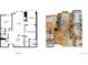 Detailed floor plan illustration shows layout of bedrooms, kitchen, living spaces and balcony dimensions for prospective buyers at 2897 W Riverwalk Cir # 204, Littleton, CO 80123
