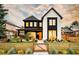 Stunning two-story home with black trim, white painted brick, and professionally landscaped front yard at 1983 S Logan St, Denver, CO 80210