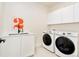 Well-lit laundry room with modern appliances and storage with a black faucet at 1983 S Logan St, Denver, CO 80210