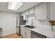 Kitchen with stainless appliances, white cabinets, and a skylight for lots of natural light at 921 S Zeno Way # 201, Aurora, CO 80017