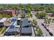 Panoramic aerial shot of the home, displaying its location in a vibrant neighborhood at 2801 Lawrence St, Denver, CO 80205