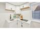 Modern kitchenette featuring white cabinets, countertops, and a window at 2295 S Sherman St, Denver, CO 80210