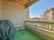 Cozy balcony area, perfect for outdoor grilling, featuring a table and a pleasant view at 12768 Ironstone Way # 204, Parker, CO 80134