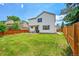 Wide backyard features a patio, grill, and a large yard sectioned off by a wooden fence at 9717 Castle Ridge Cir, Highlands Ranch, CO 80129