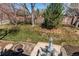 Large backyard with brick fence, fire pit and outdoor seating area perfect for entertaining at 11651 E Yale Way, Aurora, CO 80014