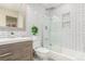 Modern bathroom with stylish vanity, sleek fixtures, and tiled shower at 8335 Fairmount Dr # 10-208, Denver, CO 80247
