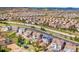 Elevated view of a neighborhood, highlighting attractive homes and the surrounding natural landscape at 2208 Bellavista St, Castle Rock, CO 80109