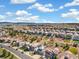 Picturesque aerial view of a community highlighting well-maintained homes and a scenic landscape at 2208 Bellavista St, Castle Rock, CO 80109