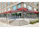 Professional office building with modern architecture, steps, railing and ample storefront windows at 1331 Osceola St, Denver, CO 80204