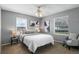 Relaxing bedroom featuring neutral colors, natural light and carpeted floor at 653 S Main St, Elizabeth, CO 80107
