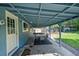 Relaxing covered back patio with outdoor dining set, great for entertaining and enjoying the backyard at 1552 W Caley Ave, Littleton, CO 80120
