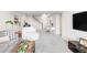Spacious basement featuring carpet, a lounge area and stairs at 7678 S Old Hammer Way, Aurora, CO 80016