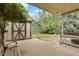 Spacious backyard has a storage shed and a swing bench at 6371 Brooks Dr, Arvada, CO 80004