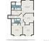 Upstairs floor plan featuring a primary bedroom suite with walk-in closet, bath, and additional bedrooms at 9650 Raven St, Firestone, CO 80504