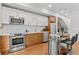Contemporary kitchen with stainless steel appliances, sleek cabinets, and an eat-in island at 2640 Central Ct # 104, Denver, CO 80211