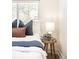 Comfortable bedroom showcasing bedside table with lamp and decorative plant at 2635 Kearney St, Denver, CO 80207