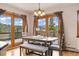 Cozy dining room featuring hardwood floors, and scenic views at 77 Krestview Ln, Golden, CO 80401
