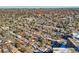 Wide aerial view of neighborhood, displaying the landscape and community at 3348 S Corona St, Englewood, CO 80113