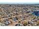 Aerial view of neighborhood and city at 3348 S Corona St, Englewood, CO 80113