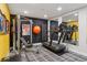 Private home gym equipped with modern exercise equipment and mirrored wall at 6915 Tremolite Dr, Castle Rock, CO 80108