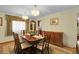 A charming dining room featuring a classic dining set, chandelier lighting, and cozy decor at 1091 E Pinewood Ave, Centennial, CO 80121