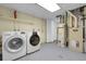 Laundry room with modern washer and dryer, adjacent to the water heater and furnace at 1091 E Pinewood Ave, Centennial, CO 80121