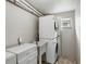 Laundry area featuring stacked washer/dryer and utility sink at 2047 S Milwaukee St # 4, Denver, CO 80210