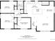 First floor plan featuring bedrooms, bath, kitchen, dining area, foyer, hall and living room at 585 Estes St, Lakewood, CO 80226