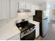 Modern kitchen featuring stainless steel appliances, white countertops and cabinetry at 6731 S Ivy Way # B4, Centennial, CO 80112