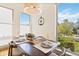 Well-lit dining room with views of the outside, complete with place settings at 2409 Court Pl, Denver, CO 80205
