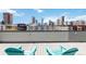 City skyline views from rooftop deck with Adirondack chairs for enjoying the cityscape at 2409 Court Pl, Denver, CO 80205