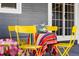 Outdoor patio featuring a charming dining set with a bright tablecloth and garden view at 4280 S Pearl St, Englewood, CO 80113