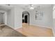 Dining area with hardwood floors and neutral walls, perfect for Gathering meals at 1185 Worchester St, Aurora, CO 80011