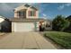 Charming two-story home boasts a spacious driveway and attached garage for easy access and ample parking at 22030 Hill Gail Way, Parker, CO 80138