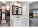 Bathroom with marble countertops and a vanity at 3603 Soaring Eagle Ct, Castle Rock, CO 80109