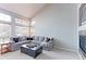 Bright living room with vaulted ceilings, large windows, and modern furnishings at 14214 Lakeview Ln, Broomfield, CO 80023