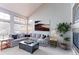 Spacious living room with vaulted ceilings, natural light, and a comfortable seating area at 14214 Lakeview Ln, Broomfield, CO 80023
