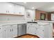 Bright kitchen with stainless steel dishwasher, white cabinetry, and black hardware at 2181 E Phillips Ln, Centennial, CO 80122