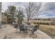 Stone patio with outdoor dining furniture, providing a serene space for relaxation and entertaining at 10551 Redcone Way, Highlands Ranch, CO 80130