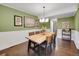 Dining room with rustic wood table and art-filled walls at 8166 E Phillips Ave, Centennial, CO 80112