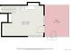 Layout of the home with Gathering room and deck. Deck dimensions are clearly displayed on floor plan at 8297 S Deer Creek Canyon Rd, Littleton, CO 80127